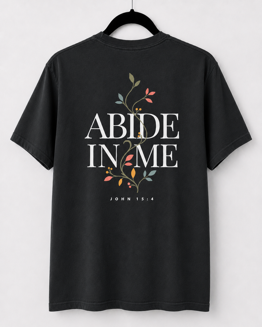 Black Abide in Me back design