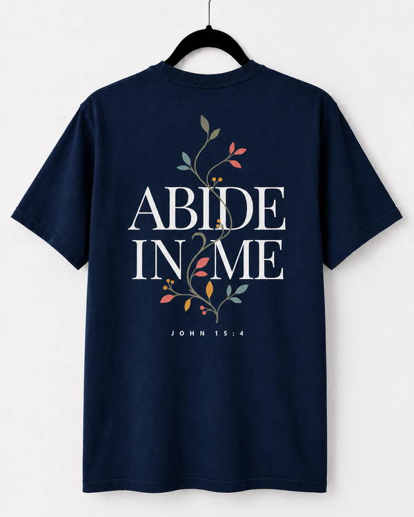 Navy Abide in Me back design [pair|navy|back|2]