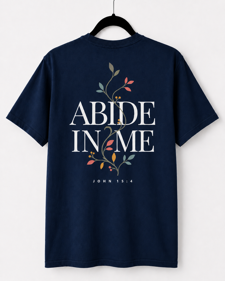 Navy Abide in Me back design