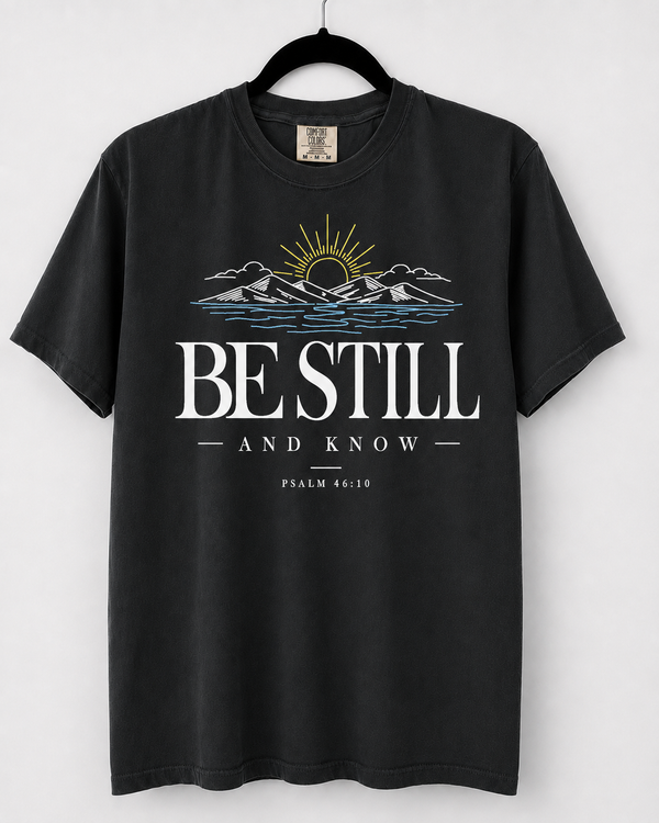 Black Be Still and Know front design [pair|bay|front|1]