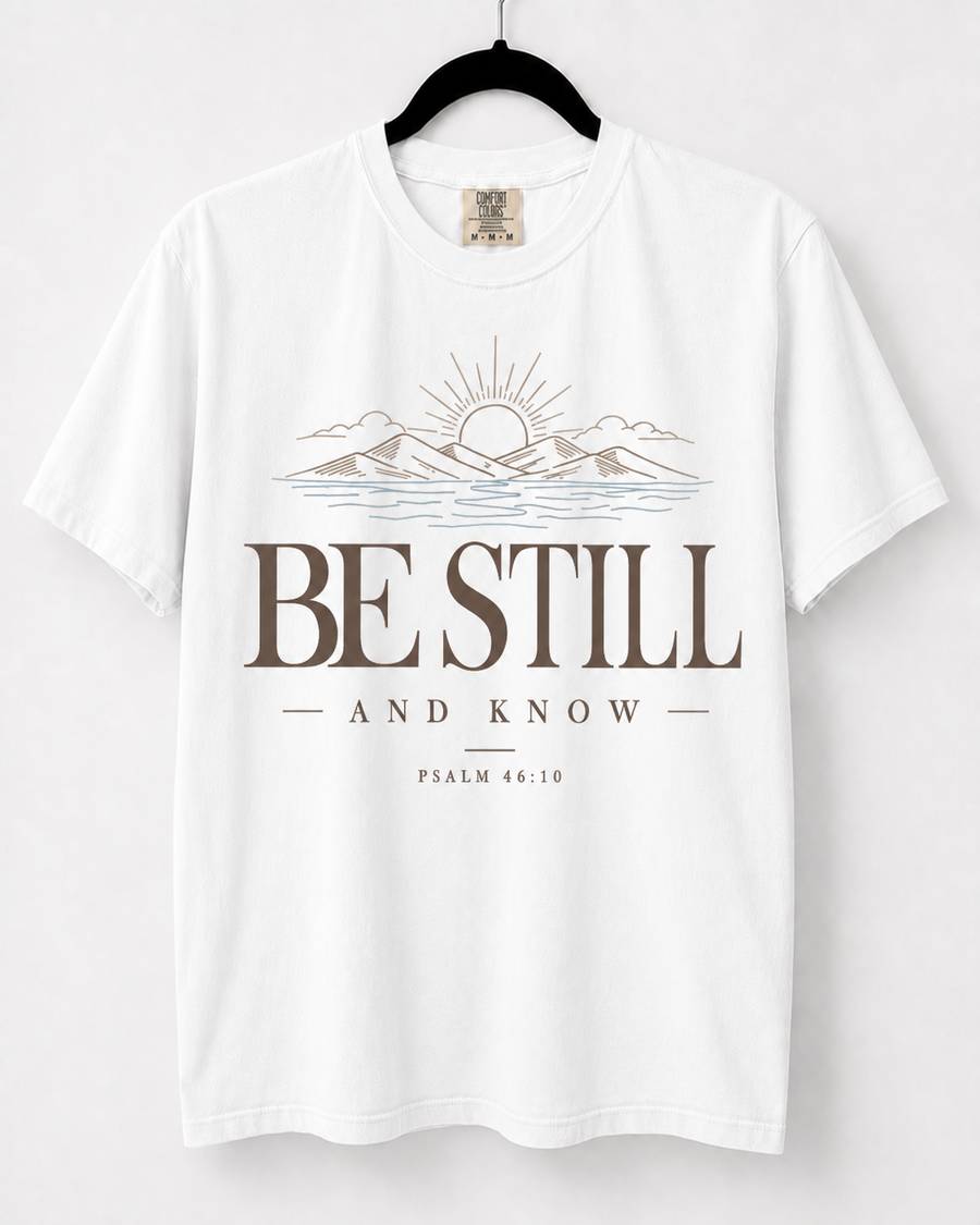 White Be Still and Know front design