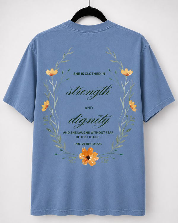 Washed Denim Strength and Dignity back design [pair|washed-denim|back|2]