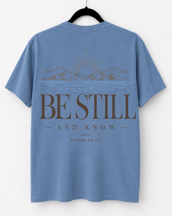 Washed Denim Be Still and Know back design [pair|washed-denim|back|2]