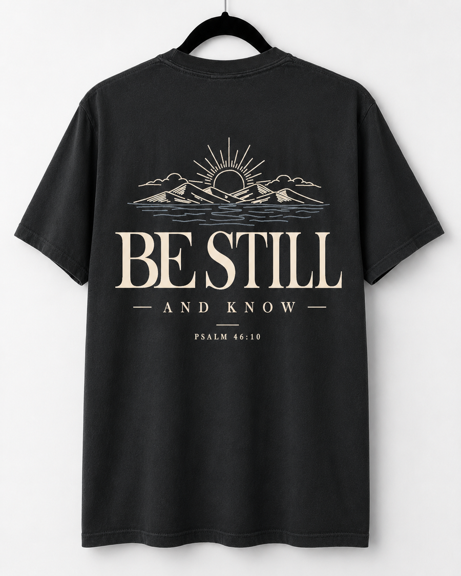 Black Be Still and Know back design