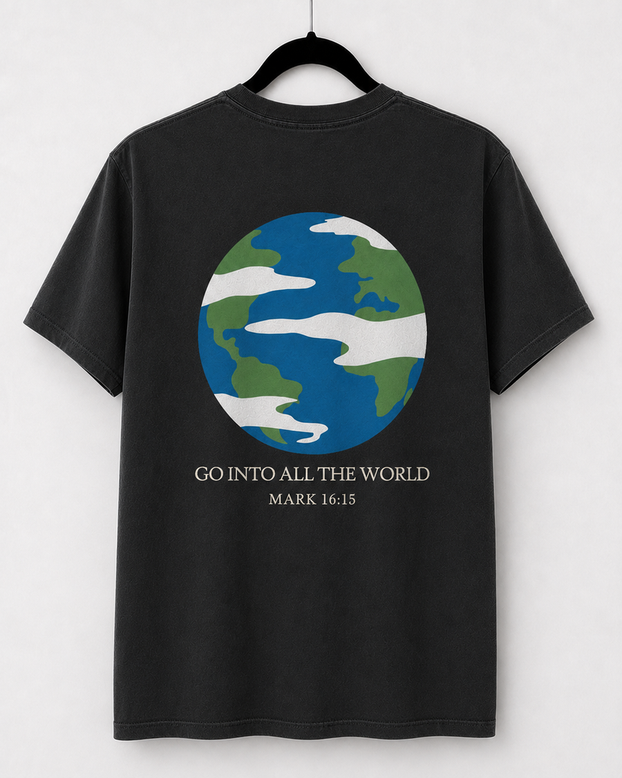 Black Go Into All the World back design