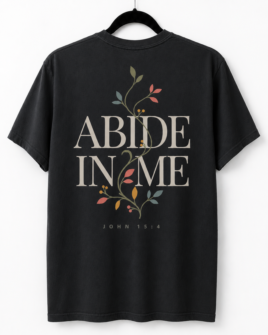 Black Abide in Me back design