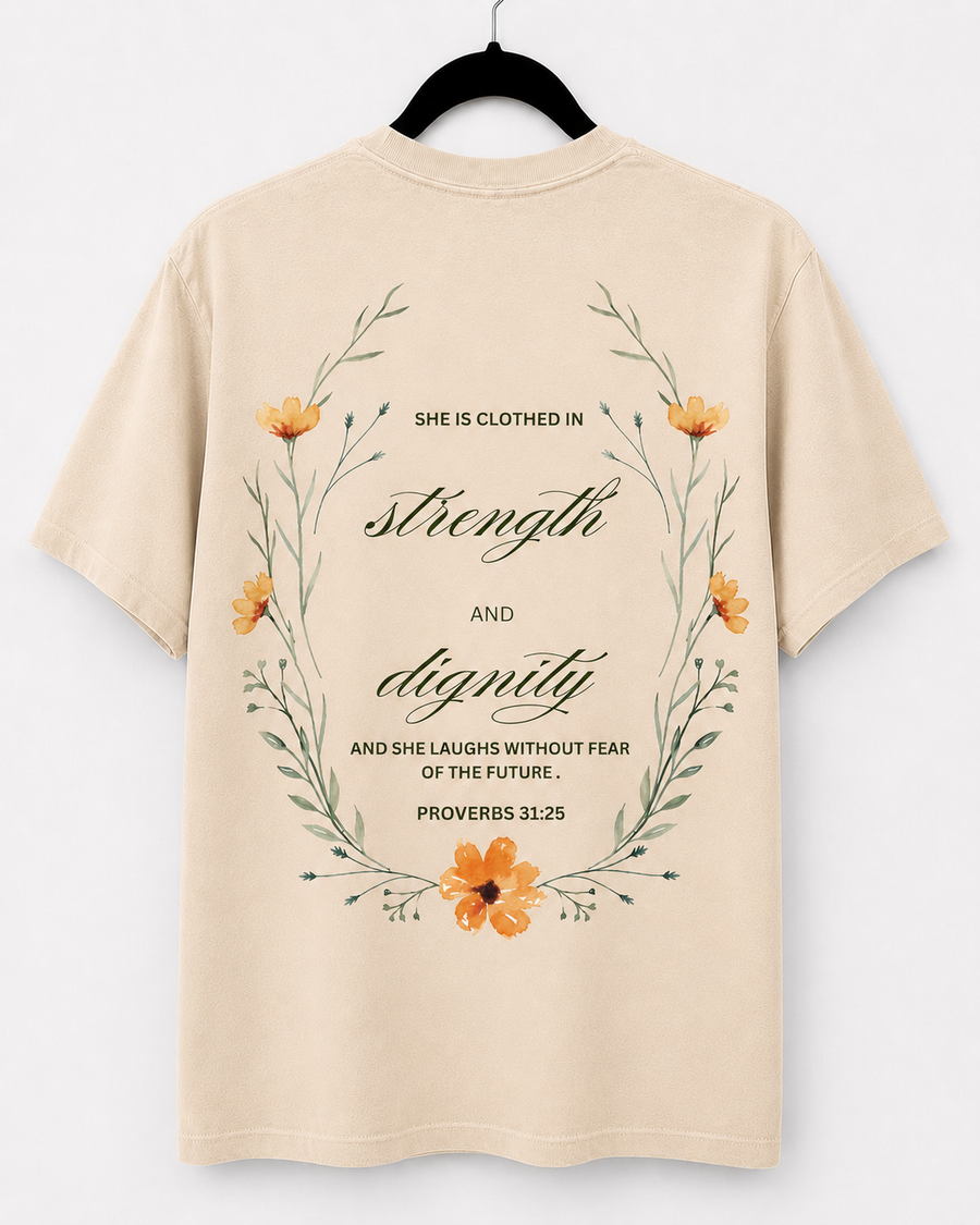 Ivory Strength and Dignity back design