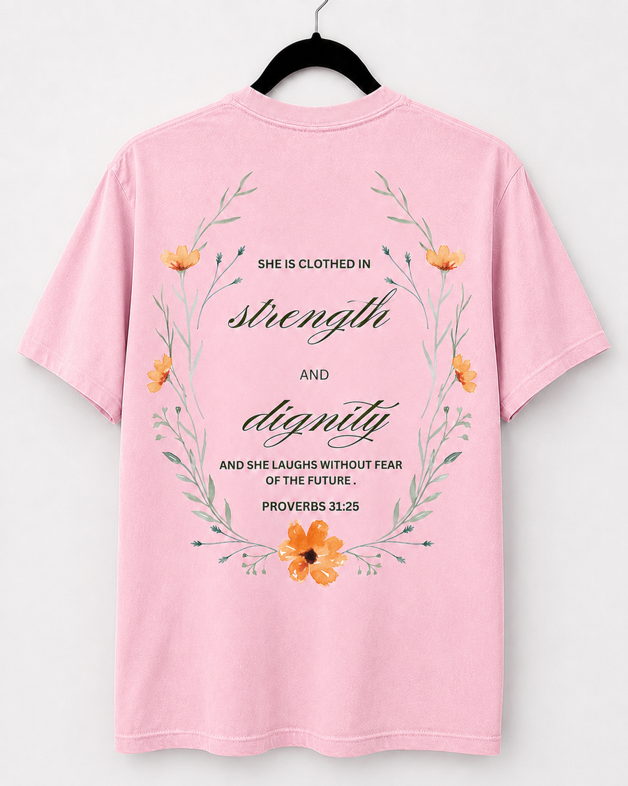 Blossom Strength and Dignity back design