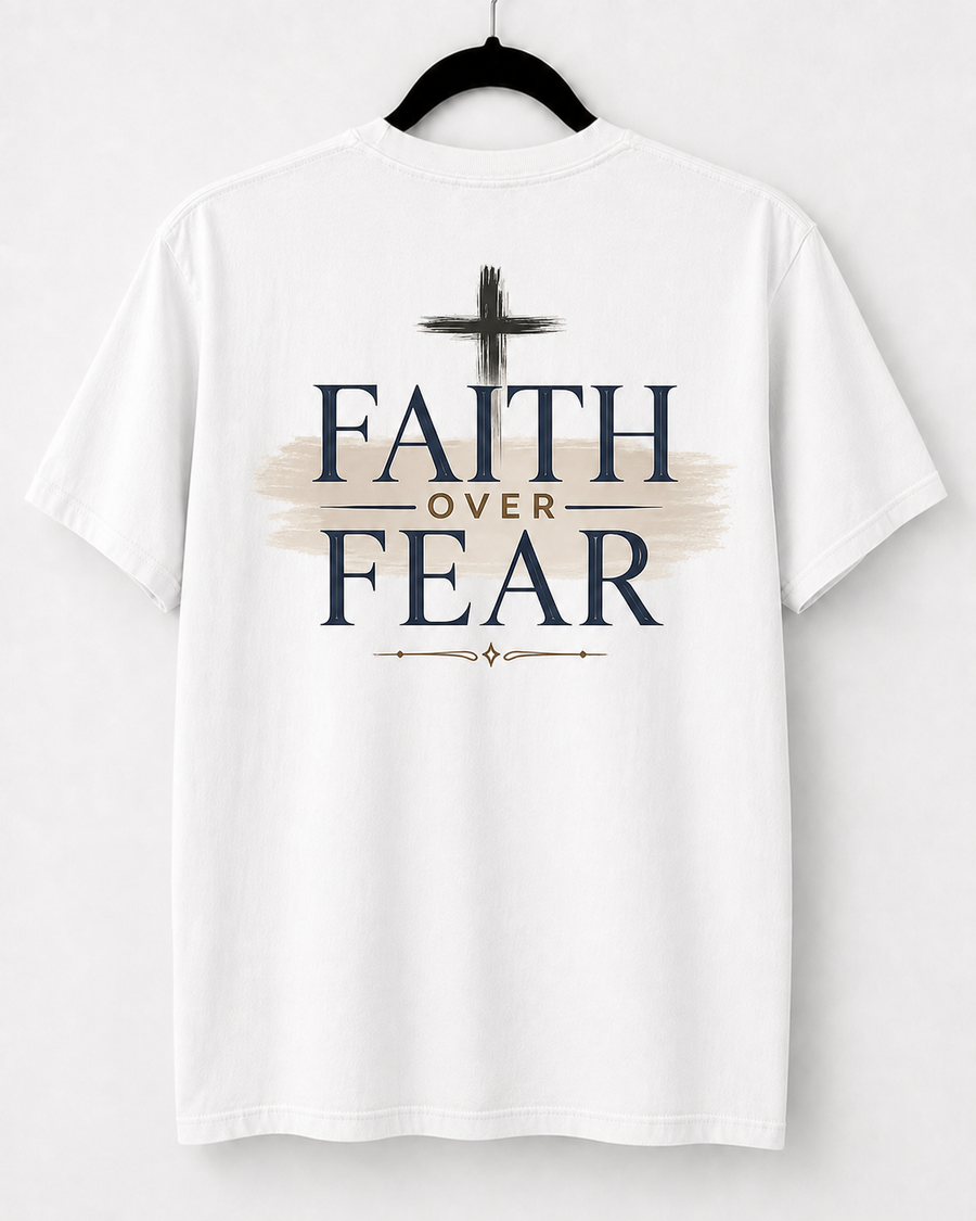 White Faith Over Fear back design