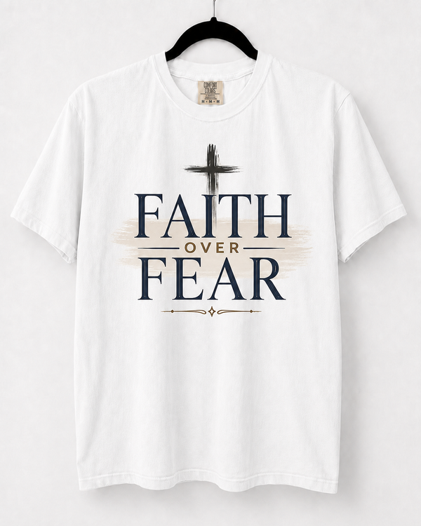 White Faith Over Fear front design [pair|white|front|1]