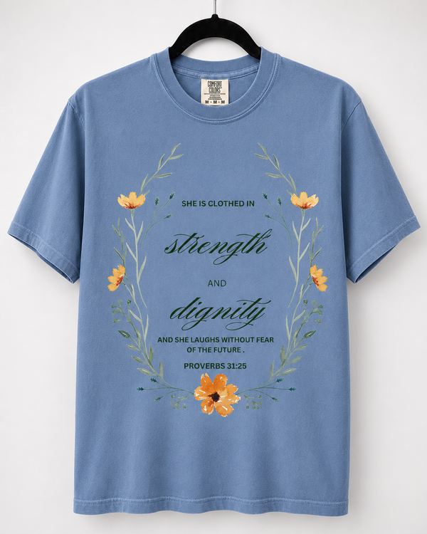 Washed Denim Strength and Dignity front design [pair|washed-denim|front|1]