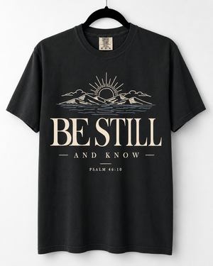 Black Be Still and Know front design [pair|black|front|1]