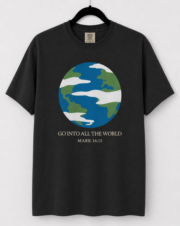 Black Go Into All the World front design [pair|black|front|1]