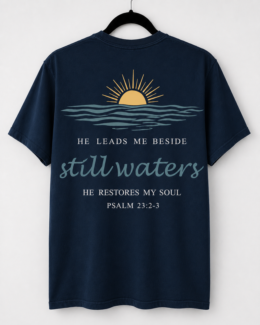 Navy Still Waters back design