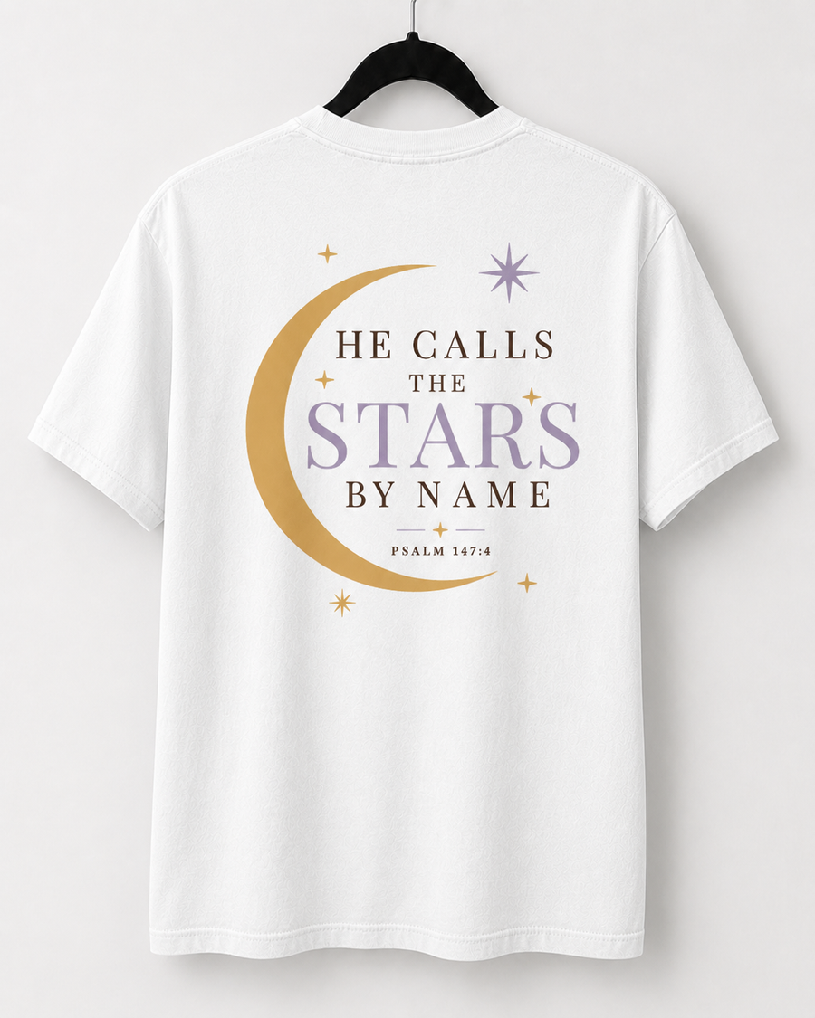 White He Calls the Stars back design
