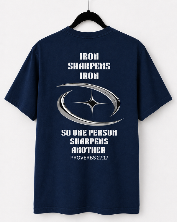 Navy Iron Sharpens Iron back design [pair|navy|back|2]
