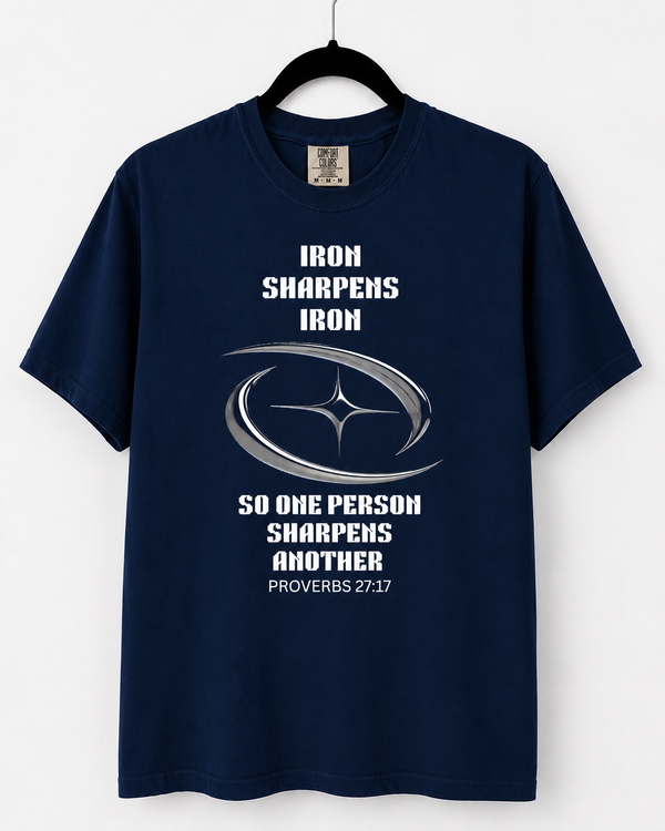 Navy Iron Sharpens Iron front design [pair|navy|front|1]