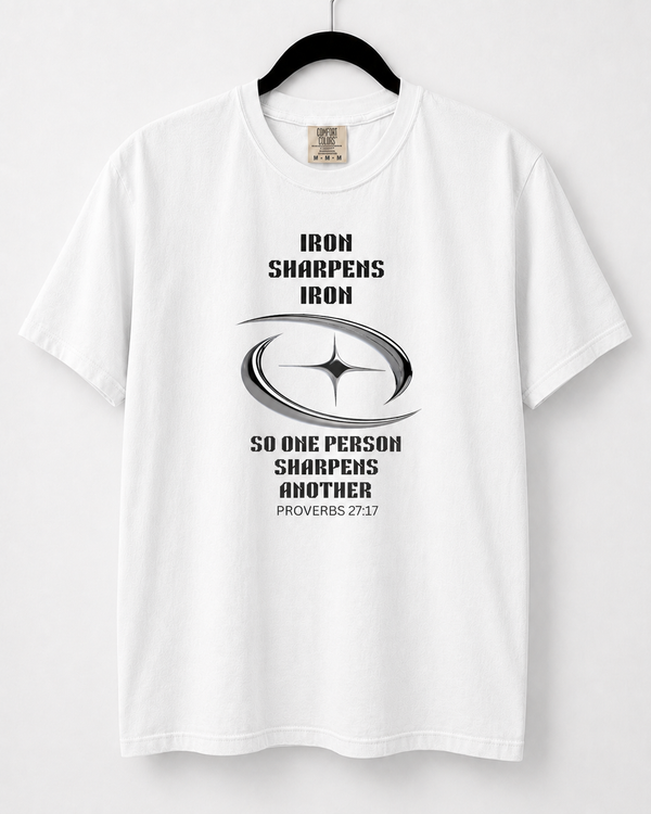White Iron Sharpens Iron front design [pair|white|front|1]