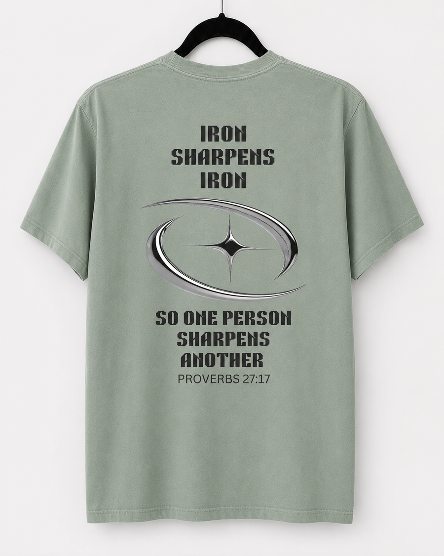 Bay Iron Sharpens Iron back design