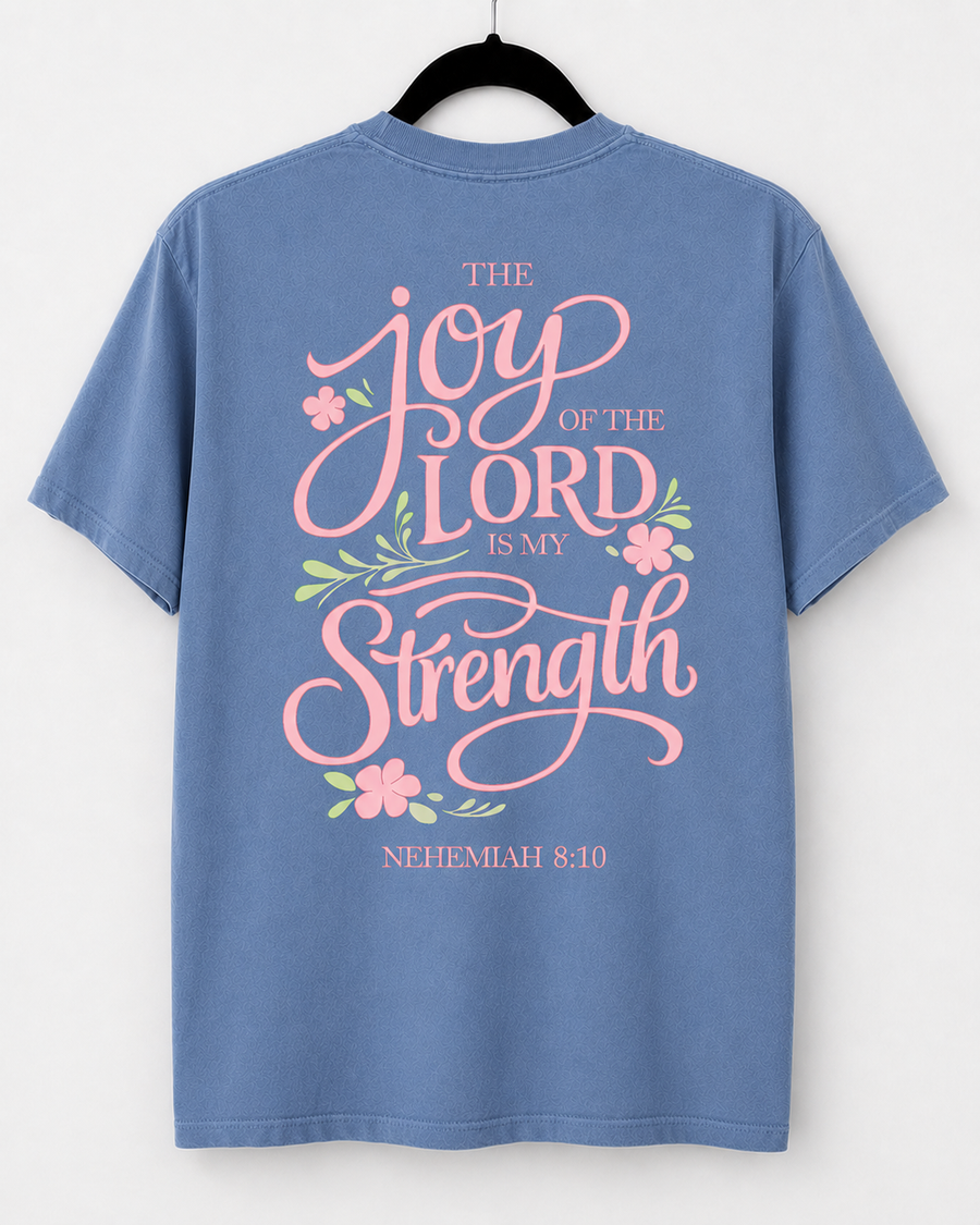 Washed Denim Joy of the Lord back design
