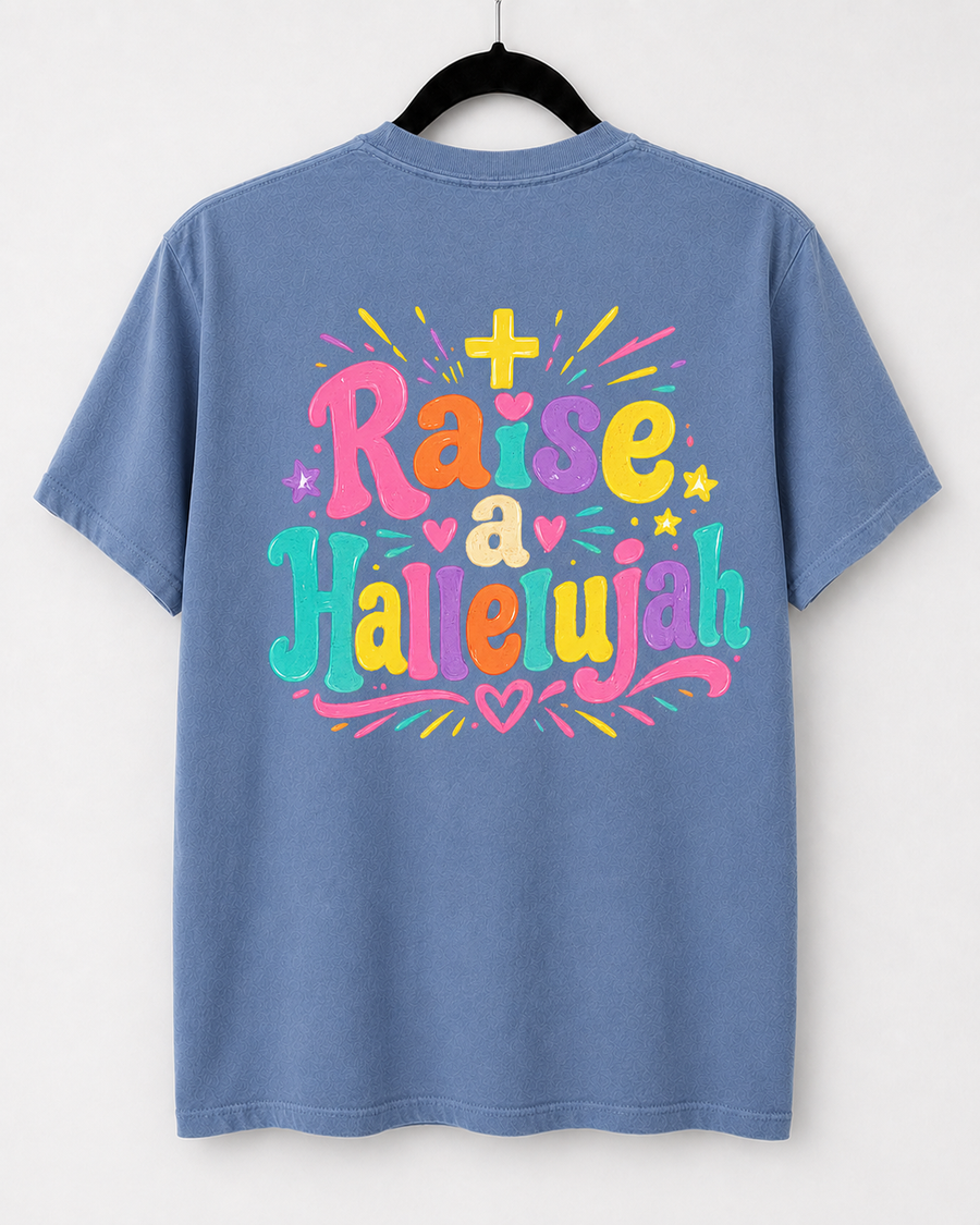 Washed Denim Raise a Hallelujah back design