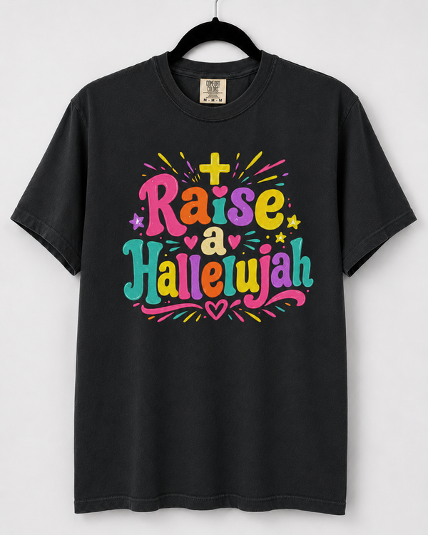 Black Raise a Hallelujah front design [pair|black|front|1]