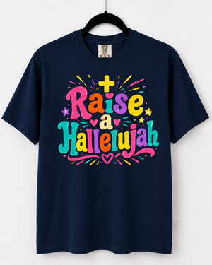 Navy Raise a Hallelujah front design [pair|navy|front|1]