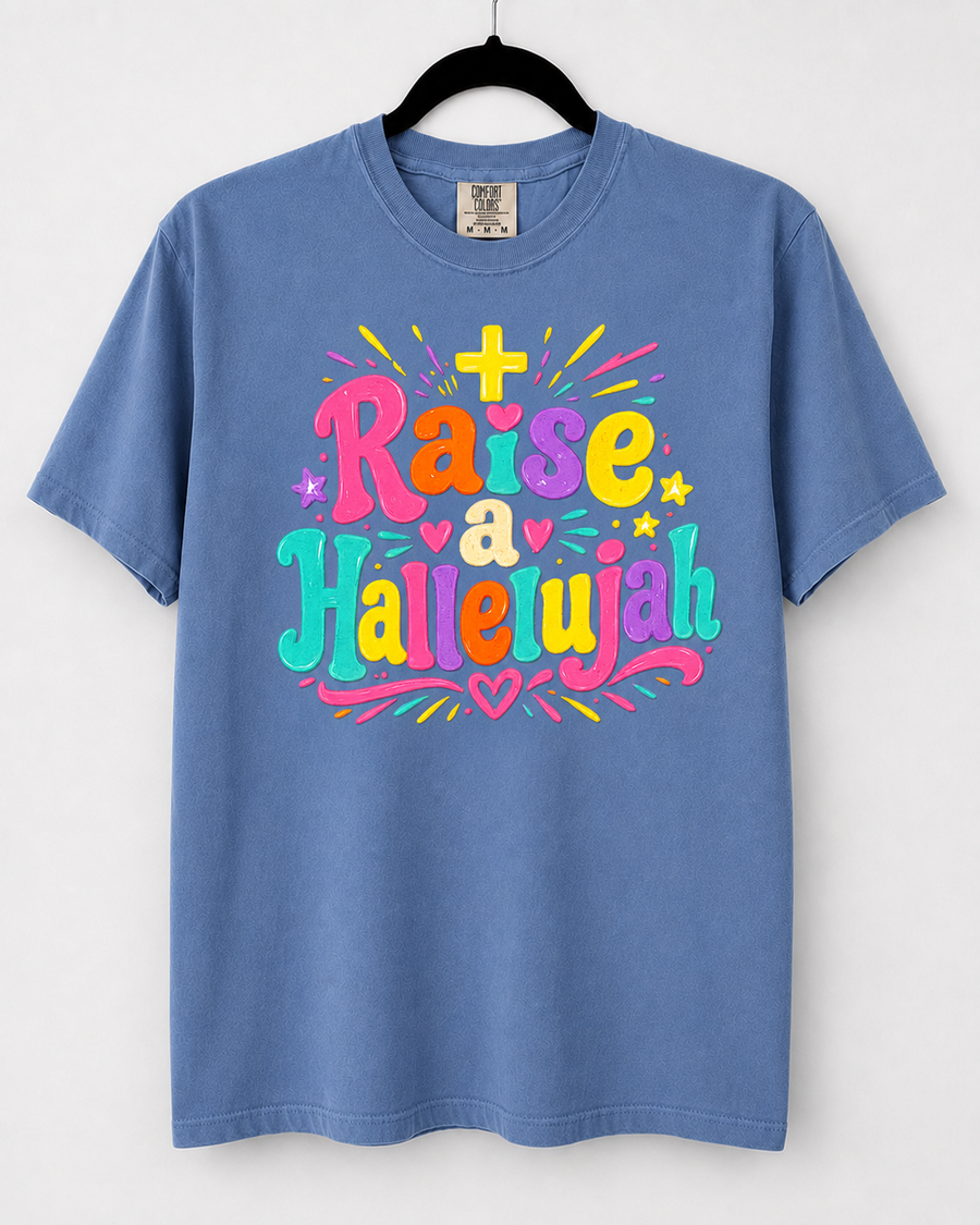 Washed Denim Raise a Hallelujah front design