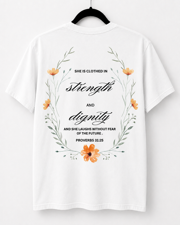 White Strength and Dignity back design [pair|white|back|2]