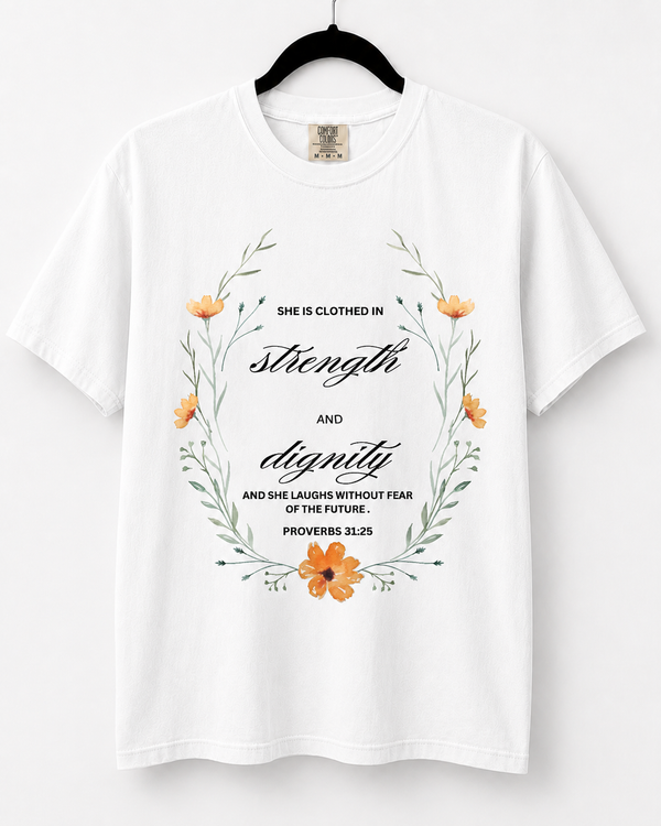 White Strength and Dignity front design [pair|white|front|1]
